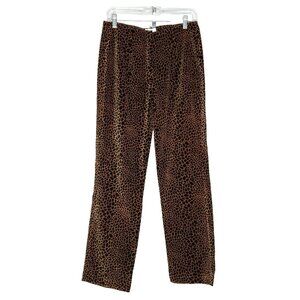 Y2K Vintage Animal Print Pants Sz 8 Brown Black Velvet Mob Wife Victorias Secret